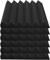 Vista 10 de VEVOR Paneles de espuma acústica, paquete de 36, 30.5 x 30.5 x 5 cm, paneles de pared insonorizados de alta densidad, paneles acústicos resistentes