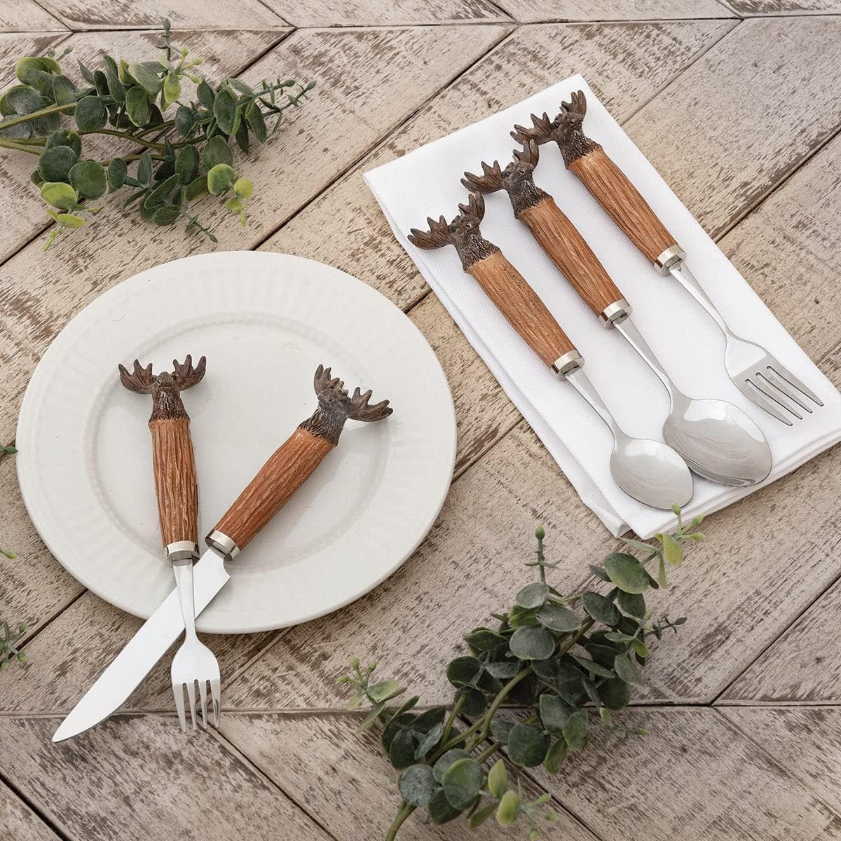 Rustic Moose Flatware 5 Pcs CLEARANCE Flatware Sets