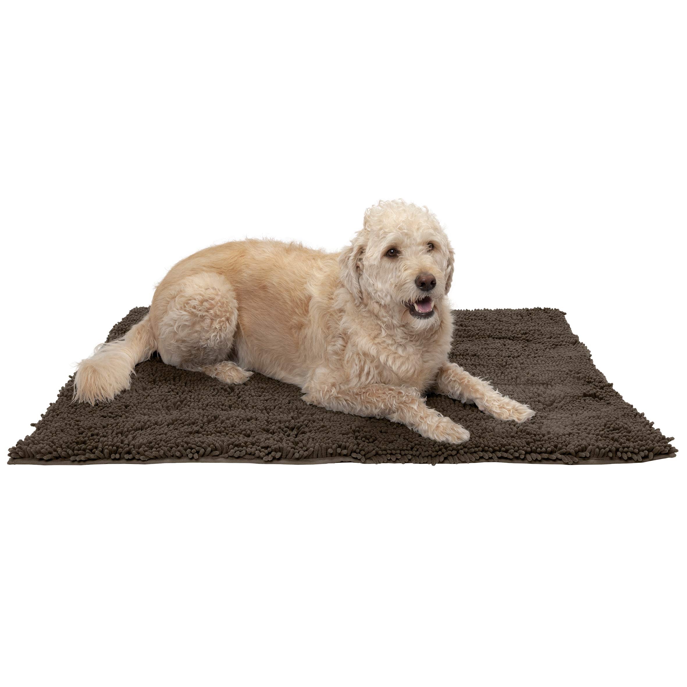 Furhaven 44" x 35" Highly Absorbent Dog Door Mat for Muddy Paws, 100% Washable, Perfect for Entryway, Kitchen, & Bathroom Use - Chenille Shammy Rug -