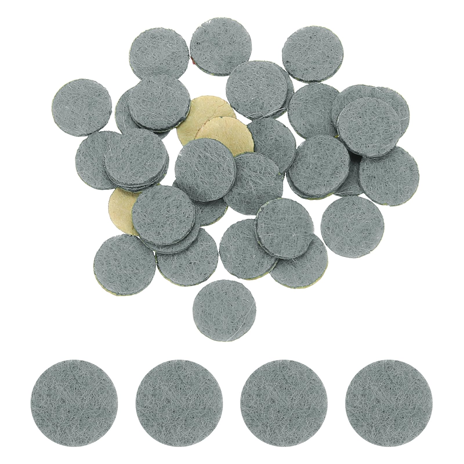 HARFINGTON 48pcs Adhesive Felt Circles 12mm 0.47" Gray