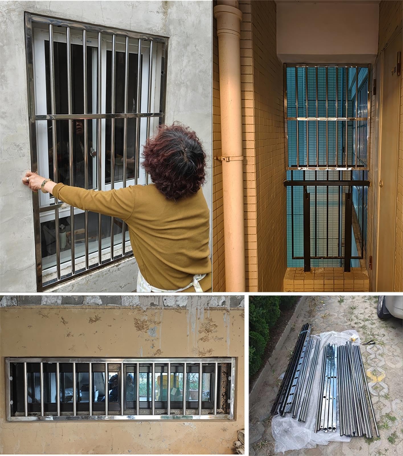 Inferriate per Finestre Barra di Sicurezza Antifurto per Finestre | Resistente e Adatta Cancello di Protezione per Finestre, Rete di Sicurezza Esterna in Acciaio Inox 304, Griglia di Sicurezza