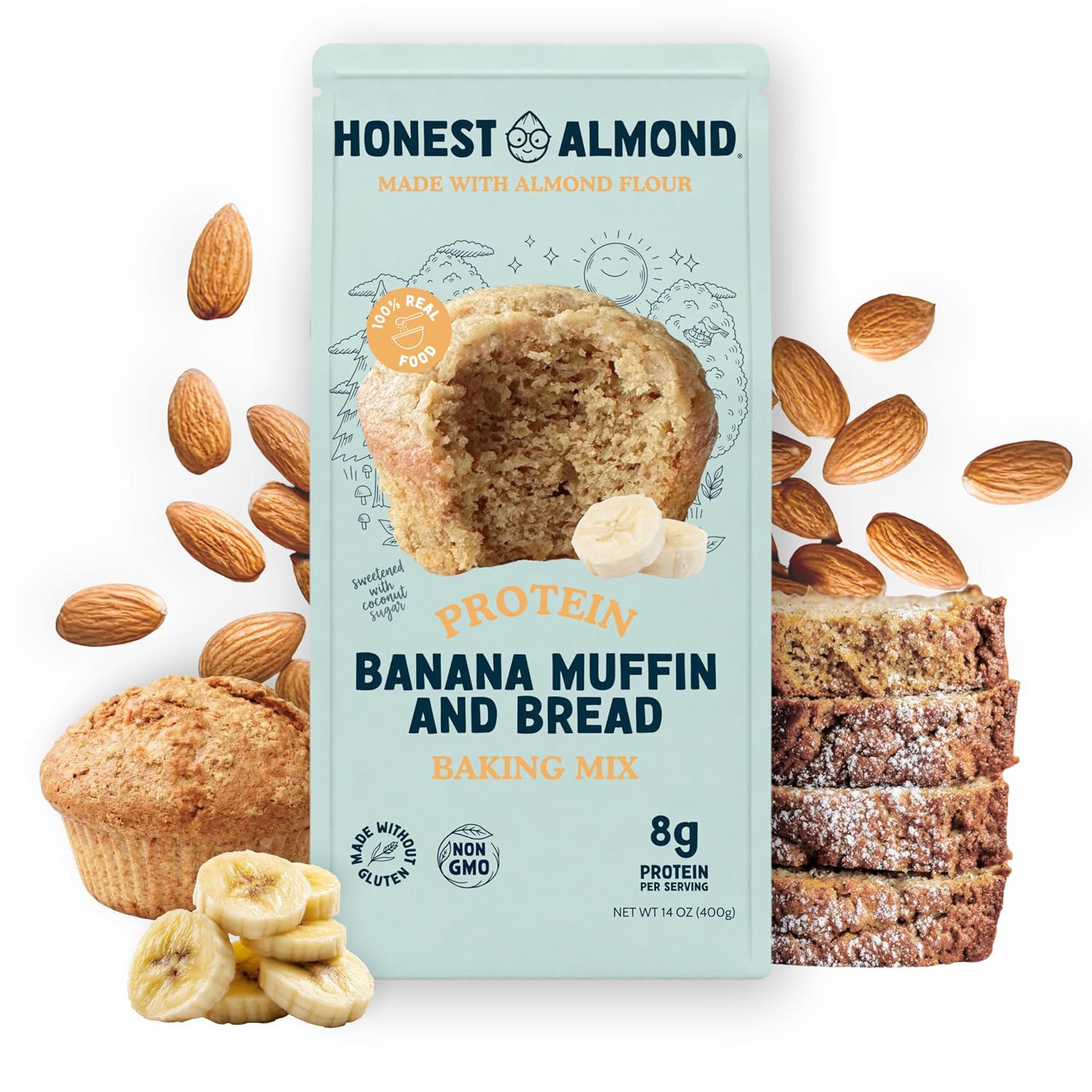 Honest Almond Protein Muffin & Bread Mix (2 Pack) (Banana)