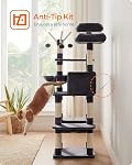 FEANDREA Cat Tree, Large Cat Tower, 64.6 Inches Cat Activity Center | Cat Condo, Smoky Gray UPCT087G01