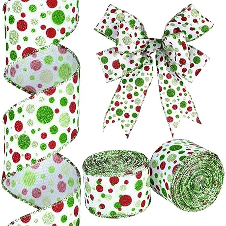 Dazzling Polka Dot Christmas Ribbon: A Festive Touch for Your Holiday Decor