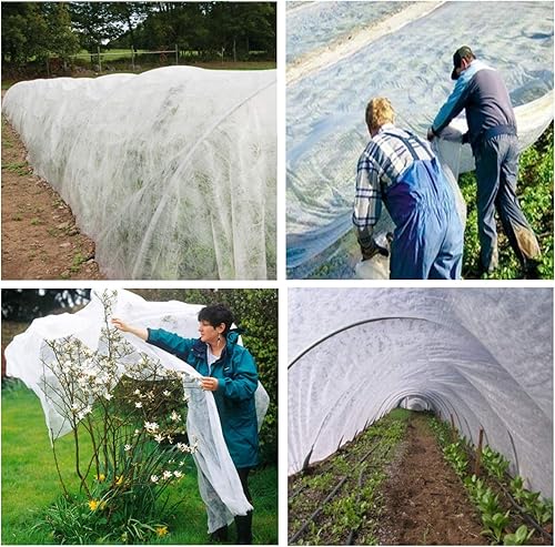 Miniatura 6 de CTREAE Cubiertas para plantas, protección contra congelación, 8 pies x 24 pies, 1.1 onzas, protección contra congelación de plantas, cubierta