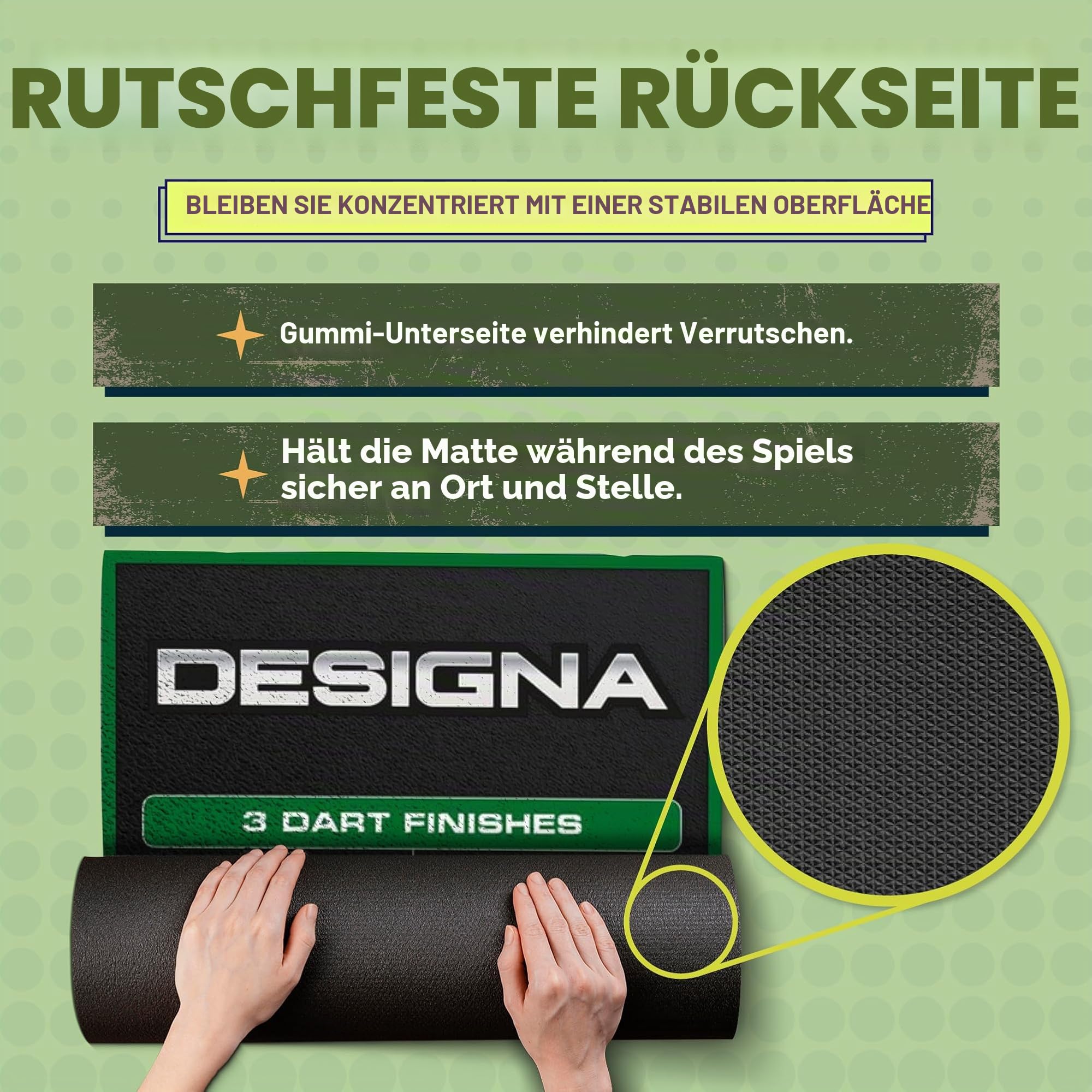 Designa Darts Mat Checkouts Heavy Duty Carpet Non Slip Back Mats Slim or Wide