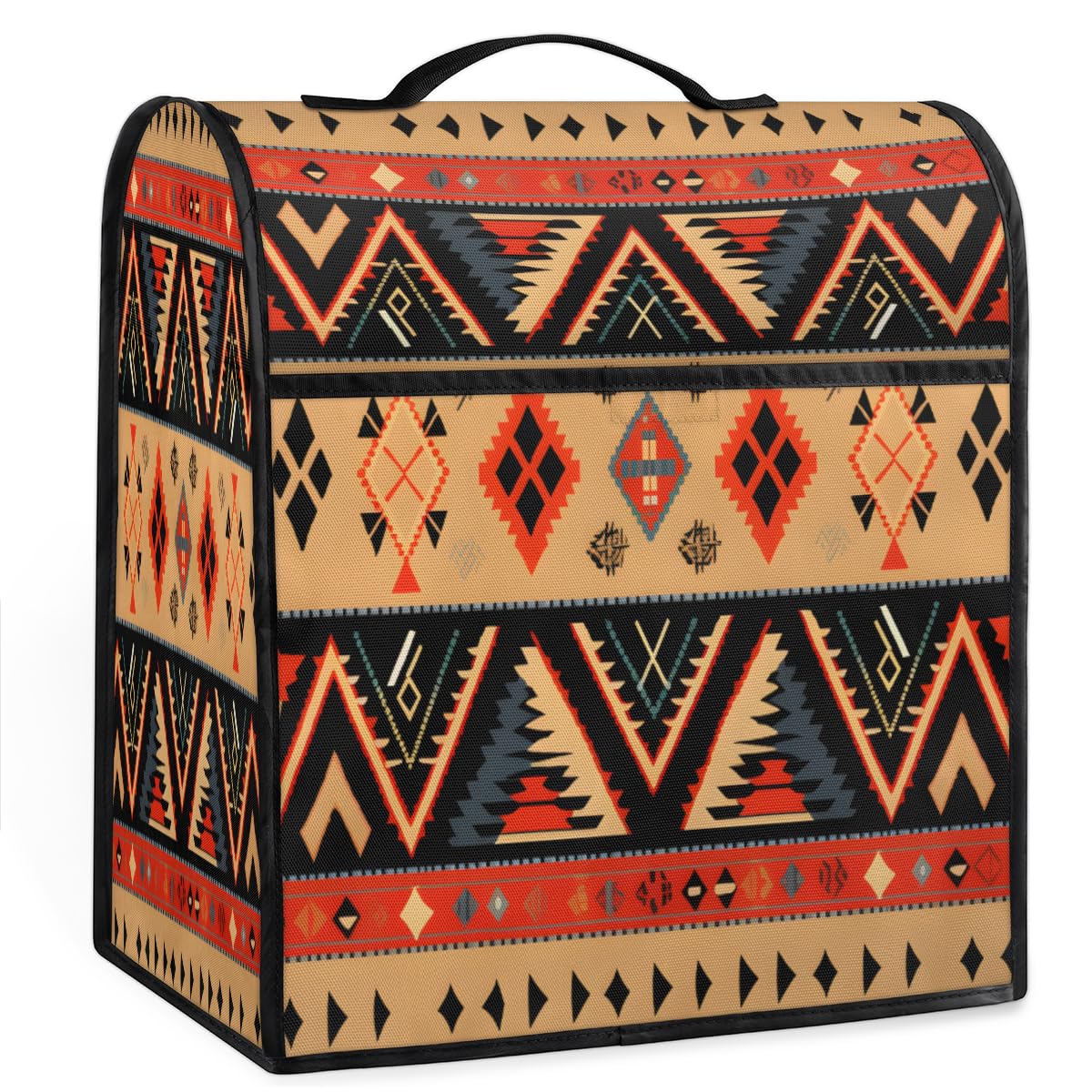 Coffee Maker Cover Aztec Ethnic Theme Kitchen Appliance Covers Small Appliance Covers Blender Cover Juicer Cover Dust Covers for Kitchen Appliances with Top Handle and Pockets,Washable,C507