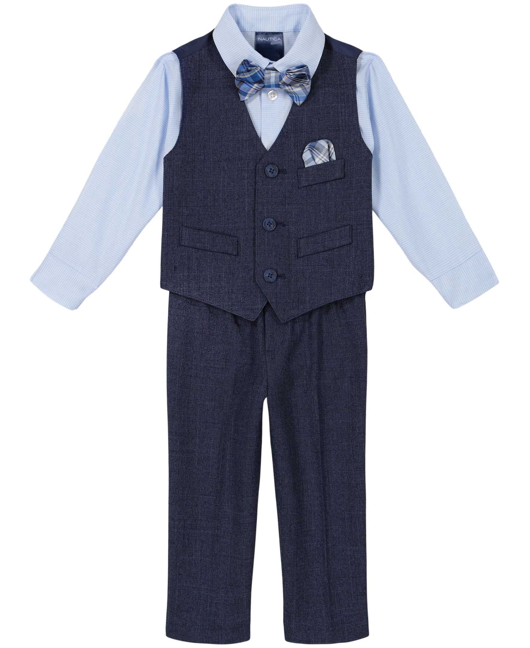 Nautica Baby Boys 4-piece Suit Set with Dress Shirt, Vest, Pants, and Tie