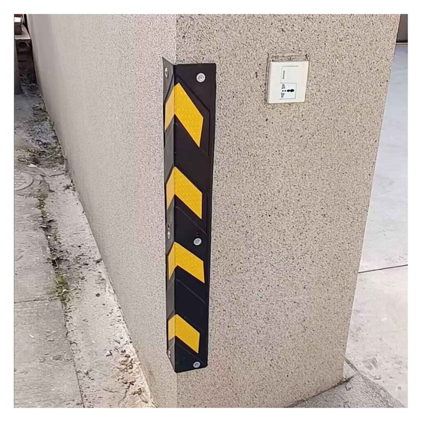 Protectores de esquina de goma con tiras reflectantes para estacionamiento y seguridad en la pared del garaje