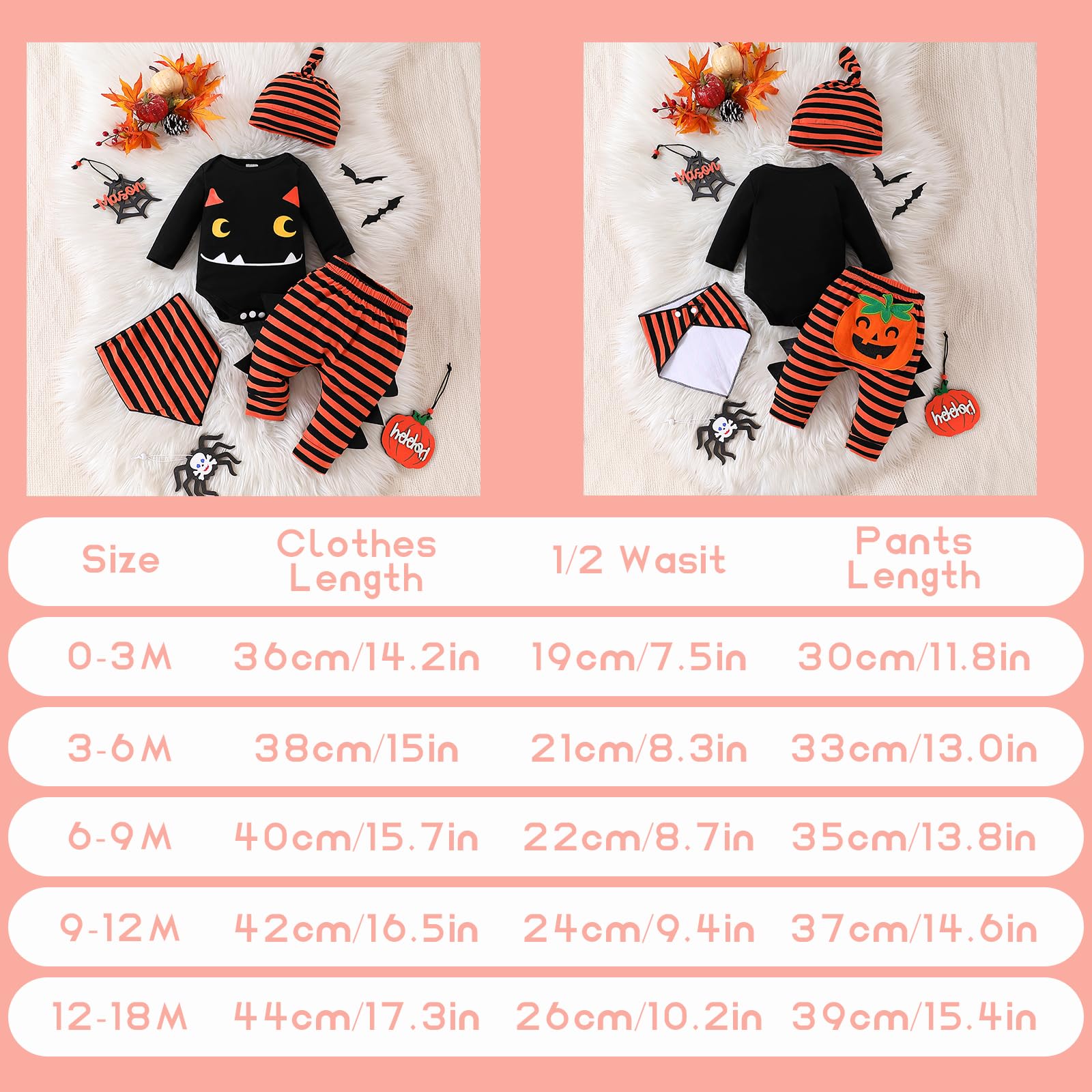 Costume Halloween Neonato - Vestito Zucca, Tutina, Pagliaccetto, My First Halloween, Abito, Completino