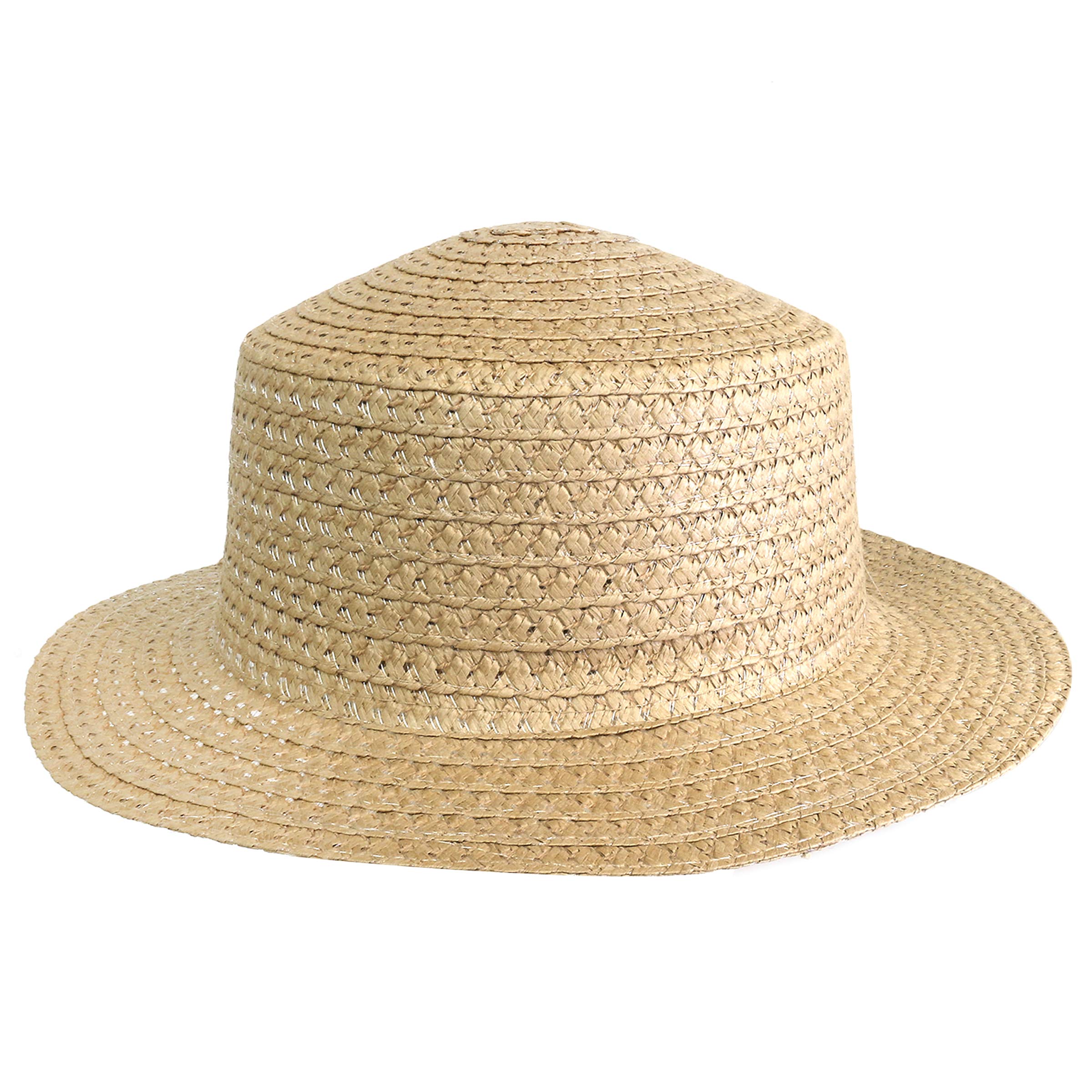 By Robelli Unisex Kids Cloche Hat 1 Kids Natural Straw Easter Bonnet Boater Hats For Girls Or Boys - 55Cm For Egg Hunt/Parades (Cloche Hat 1)