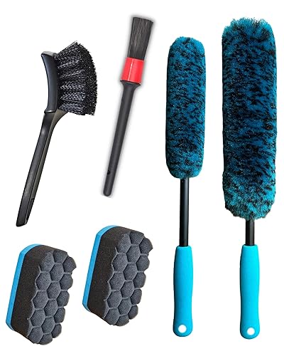 6PCS Car Wheel Cleaning Detailing Pro Kit, Tire Brush, 2