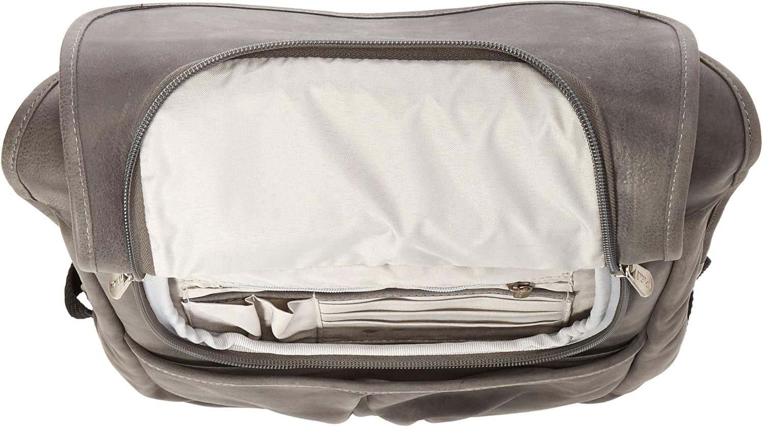 Piel Leather Slim Laptop Flap Backpack, Charcoal, One Size