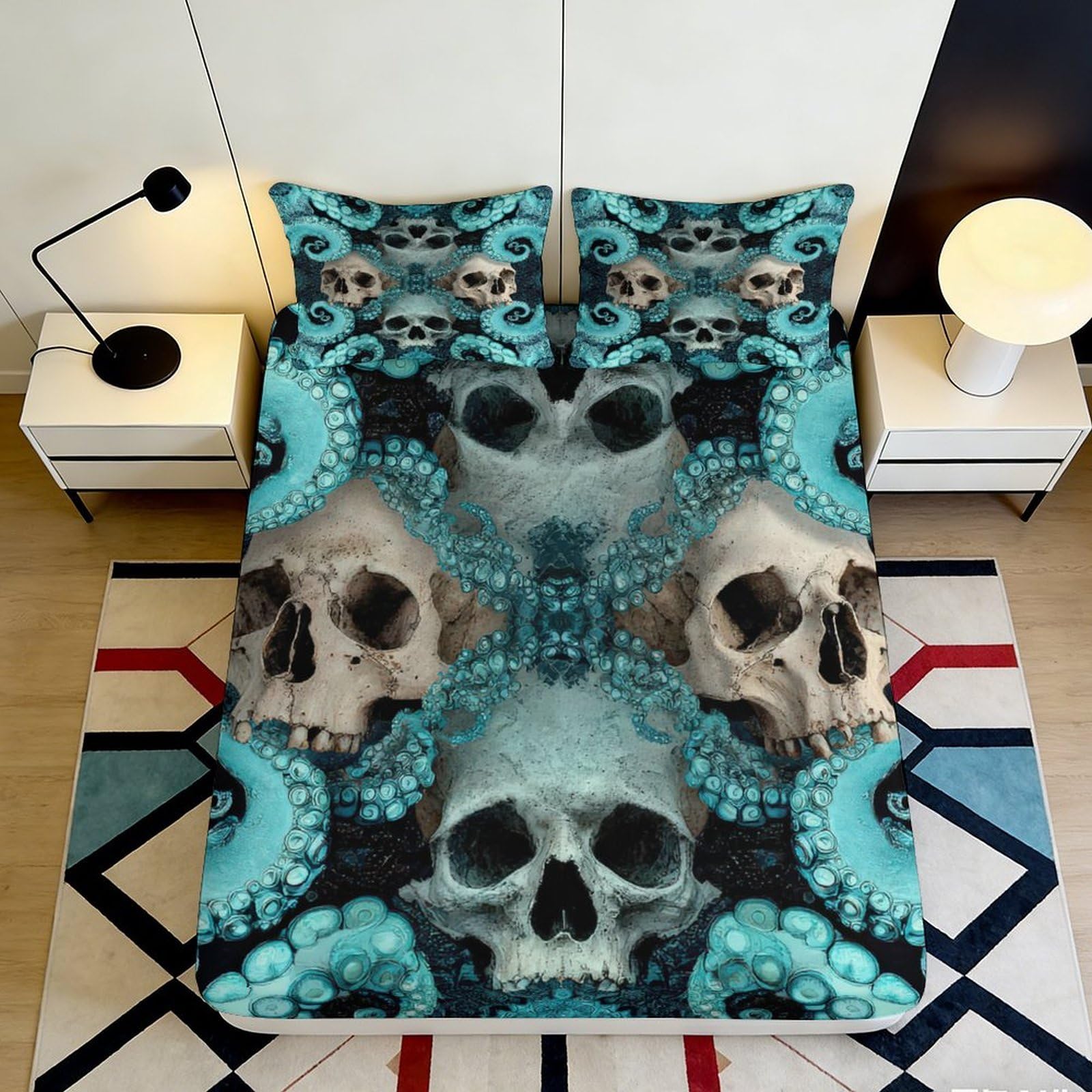 3D Printed Bee Floral Fitted Sheet Microfiber Non-Slip Deep Pocket Honeycomb Floral Mattress Fitted Cover Bedroom Bedding 90x200x25cm