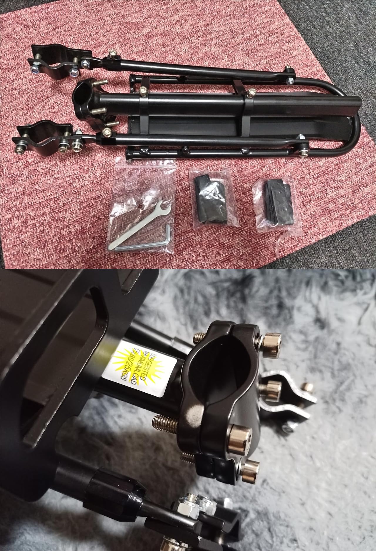 Bike Rear Rack Retractable Aluminum Alloy Bicycle Cargo Rack Mount