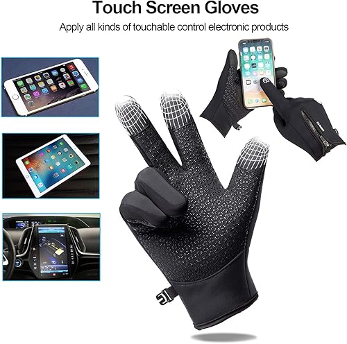Miniatura 3 de Guantes de invierno para hombres y mujeres, guante térmico resistente al viento y al agua para clima frío, guantes con pantalla táctil para mantener