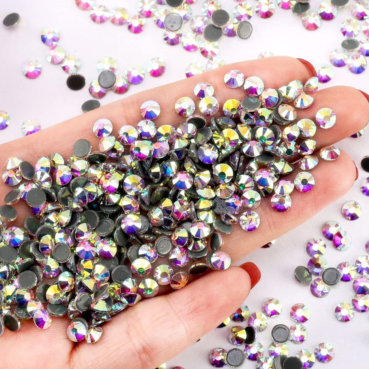 576 Hotfix Rhinestones, Flatback Glass Round Crystals Gems for Crafts Clothes Shoes Bag DIY Decoration,Crystal AB,SS30,6.2MM-6.4MM - Image 2