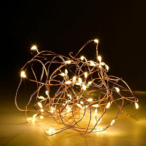 YunDing Luces de hadas luces LED que funcionan con pilas 8 modos intermitentes y temporizador de 8 a 16 horas 1 unidad blanco cálido