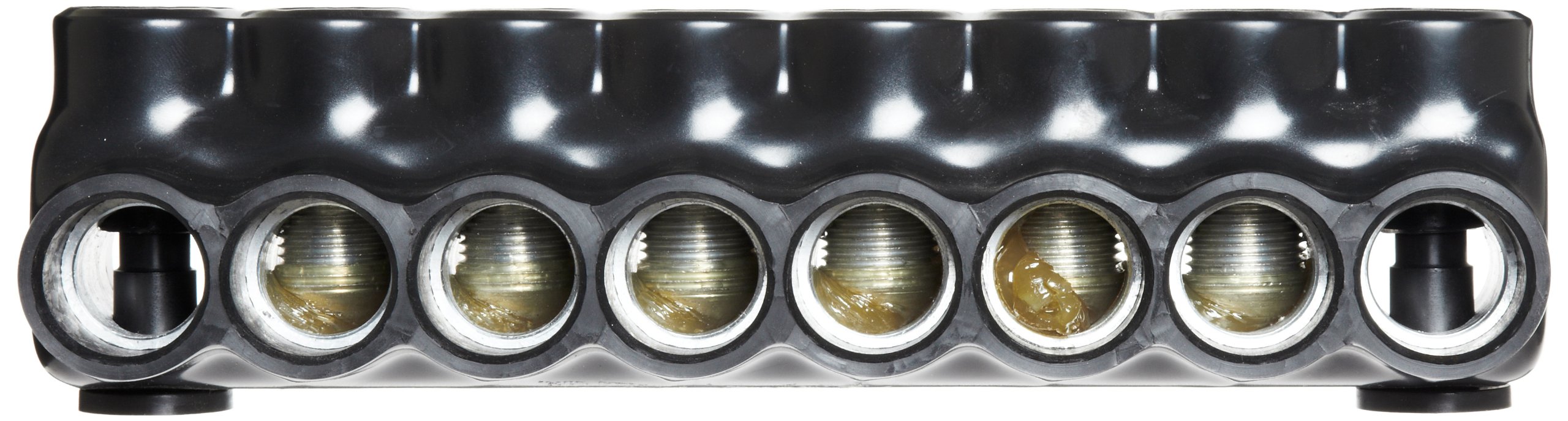 Morris Products 97866 Black Insulated Mountable - Dual Entry 6 Ports 600-4 Wire Range, 1-Pack