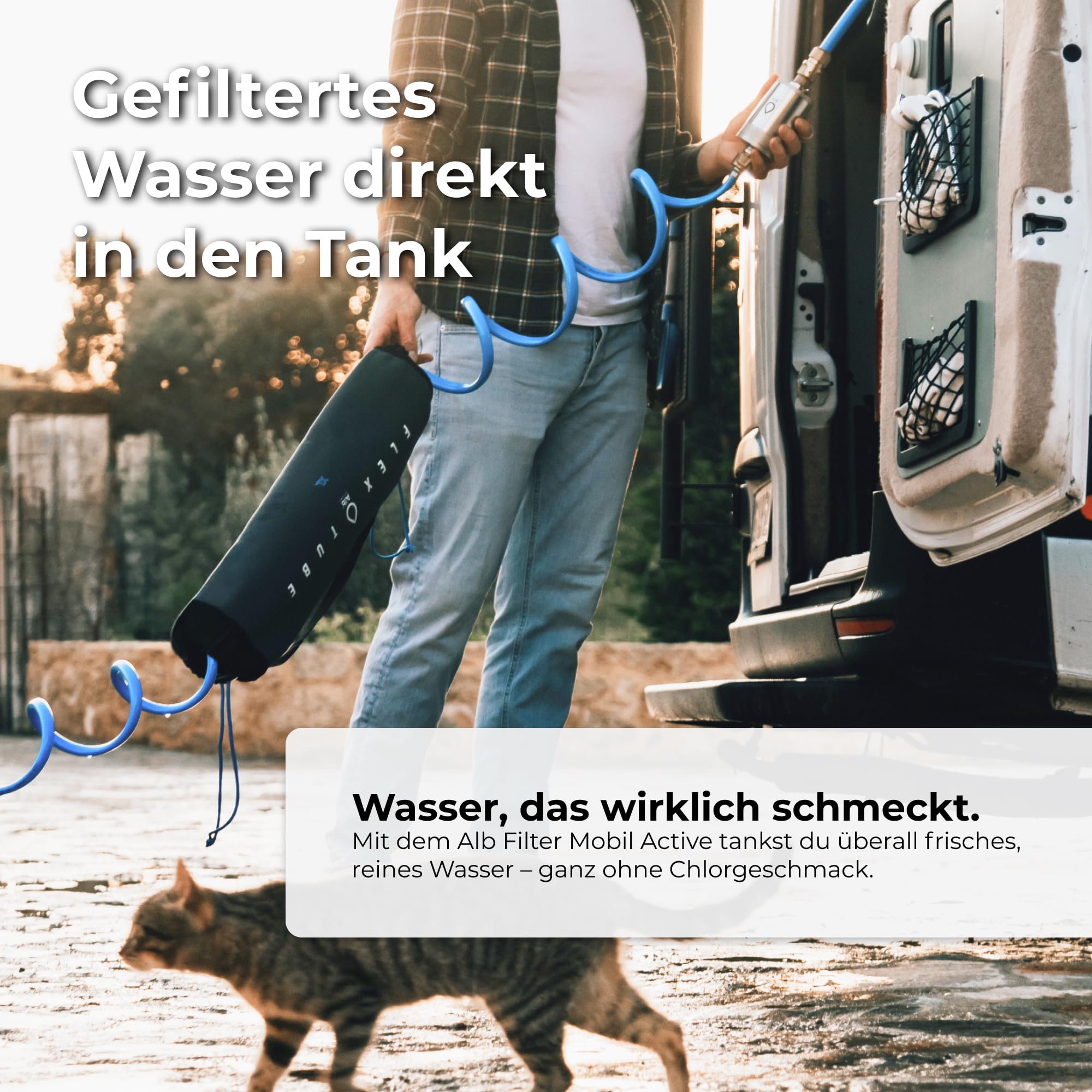 Alb Filter MOBIL Active Trinkwasserfilter Blau – Befüllfilter für Wohnmobil & Camping – Der Wasserfilter reduziert Schadstoffe im Trinkwasser & verbessert den Geschmack – Made in Germany