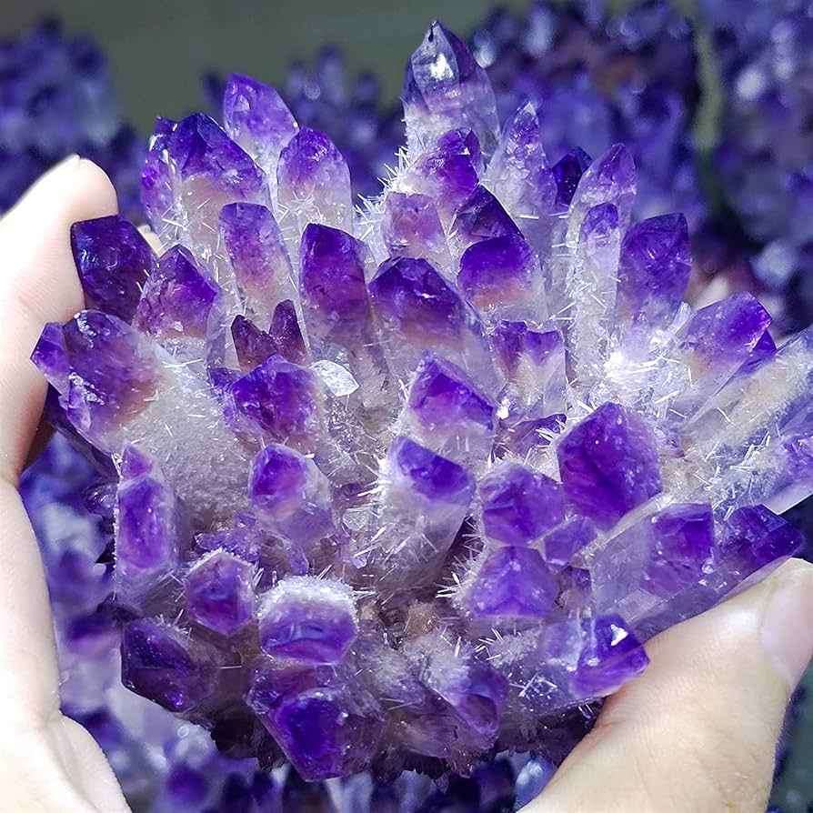 アメジスト　クラスター　原石　紫水晶　天然石　鉱物標本　【超美品】　激レア Amazon.co.jp: 天然水晶 1PC 天然水晶クラスターアメジスト標本
