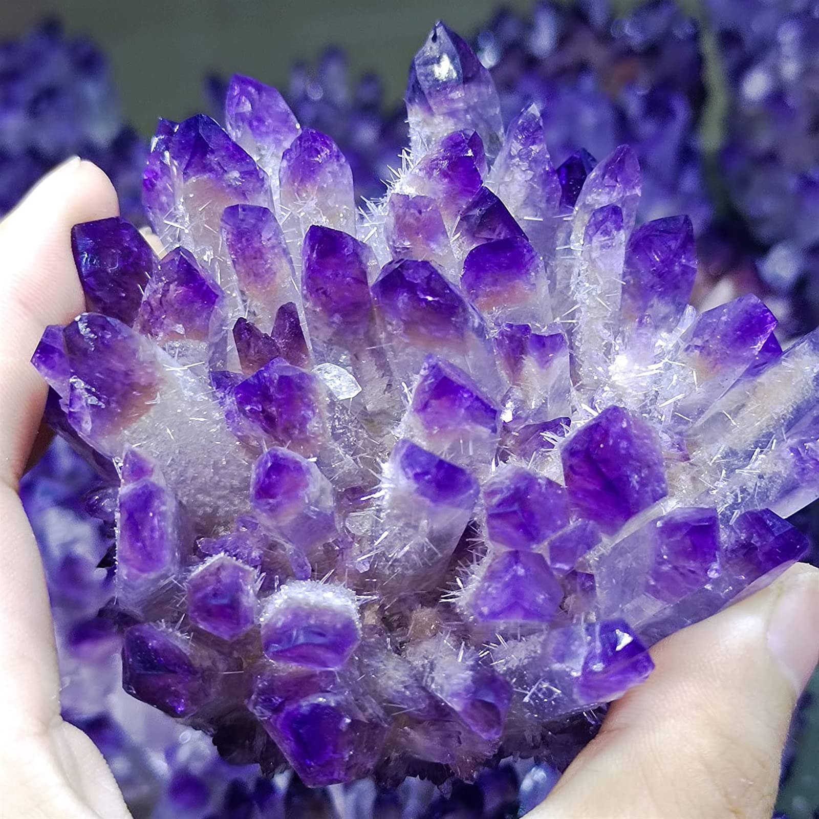 Amazon.co.jp: アメジスト原石 1pc 天然水晶クラスター