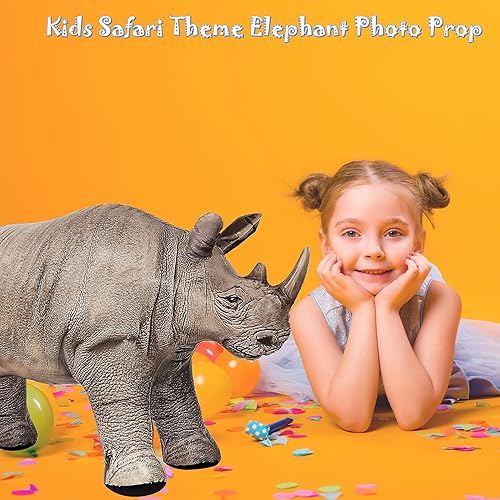 Miniatura 6 de Jet Creations an-Rhino - Animal inflable de rinoceronte blanco de 36.0 in, decoración de fiesta, accesorio de fotos de animales de peluche