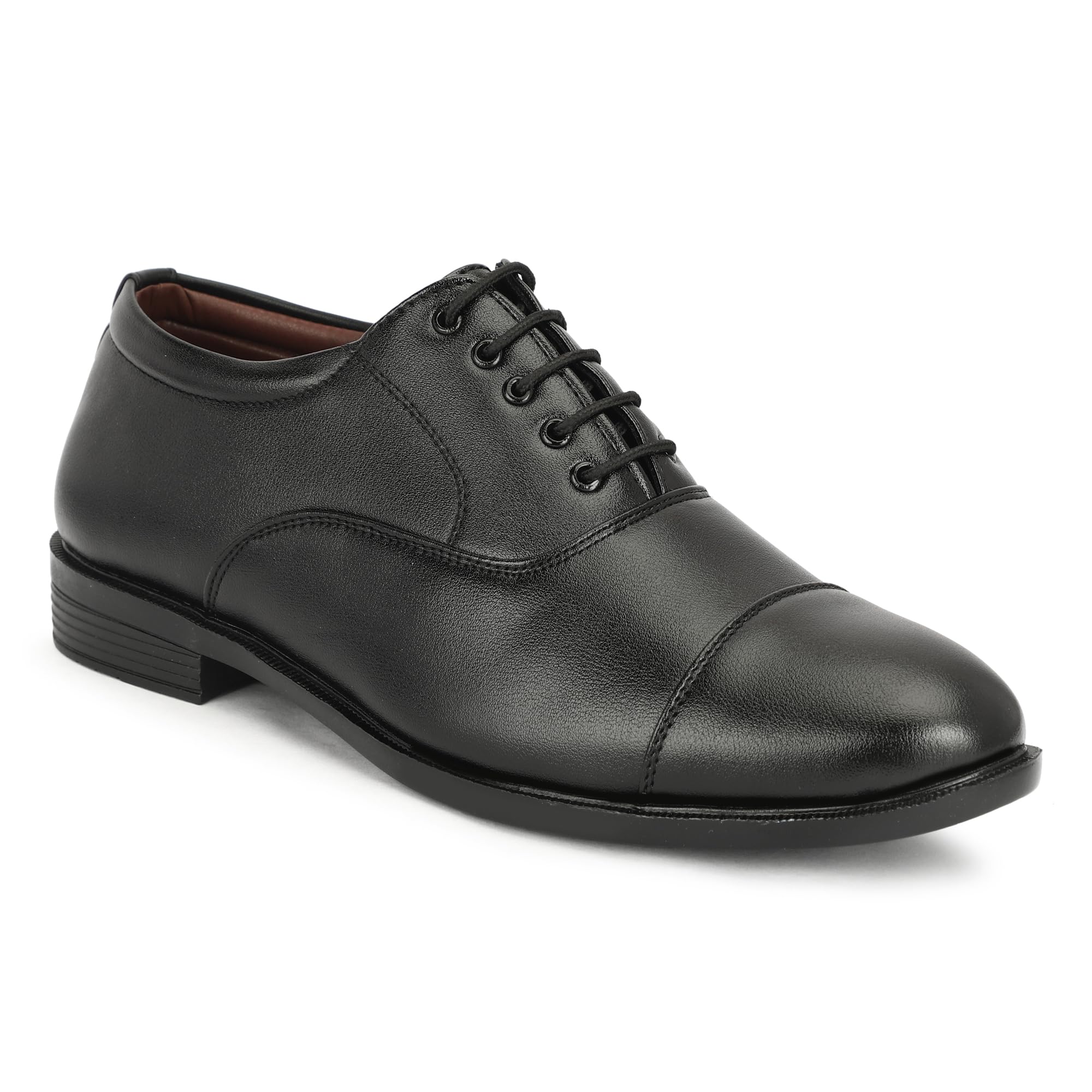 Men's Black Formal Oxford Lace-Up Shoes – Classic Cap-Toe Design, Perfect for Office & Formal Wear-image-46