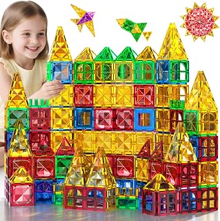 80 PCS Magnetism Blocks Tiles for Kids Ages 3 4 5 6 7 8+, Building Set for Toddlers 3-5 4-8, Stacking Blocks, Educational Construction Toy for Boys and Girls, Creative Play Birthday Gifts 2-4