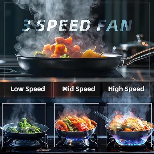 Miniatura 4 de FIREGAS Campana extractora de 30 pulgadas, tipo de montaje en pared con conductossin conductos, convertible de acero inoxidable de 450 CFM, campana