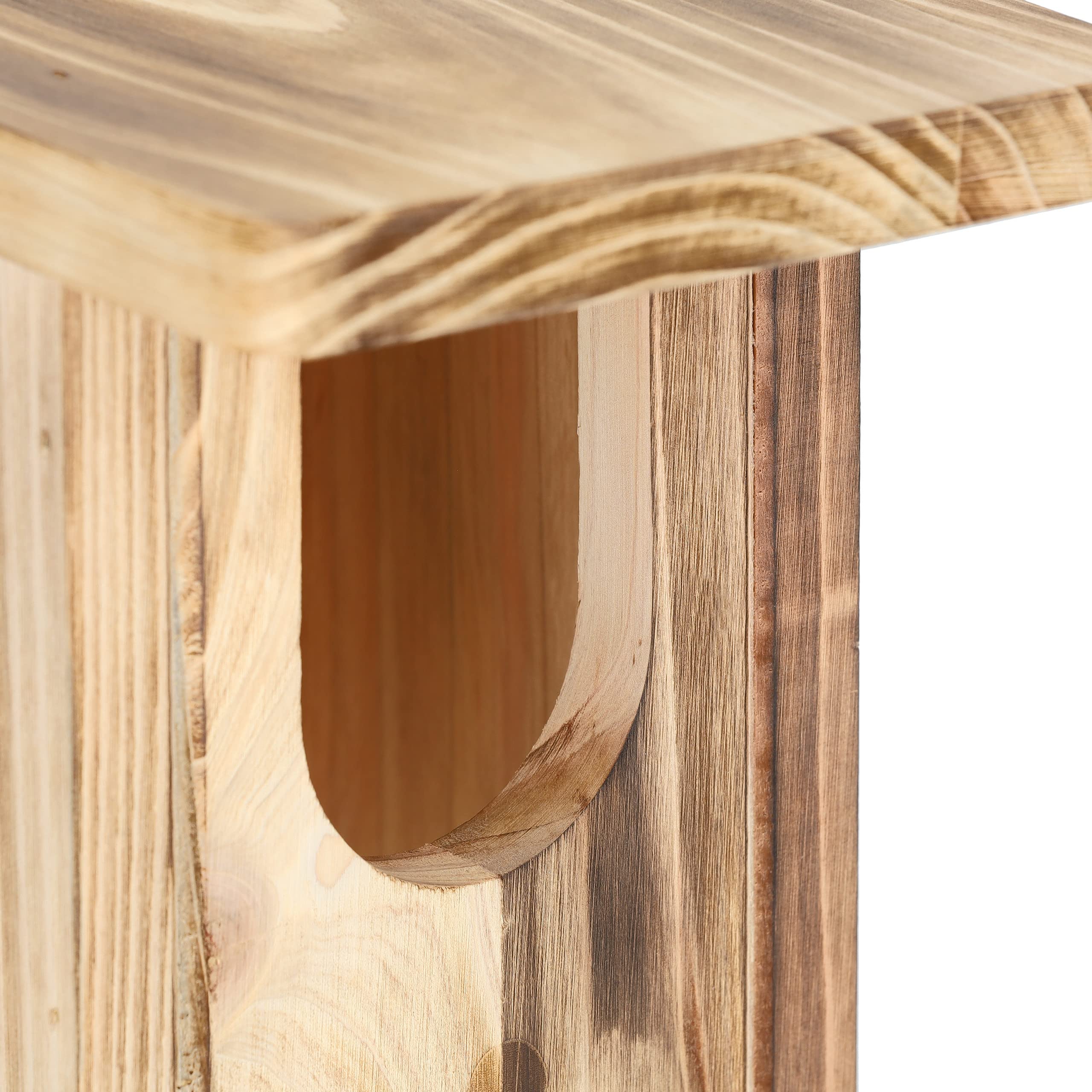 Relaxdays Caseta Nido Pájaro Colgante, Casa Anidación Aves Madera, Pajarera Agujero Entrada 95x55 mm, Natural