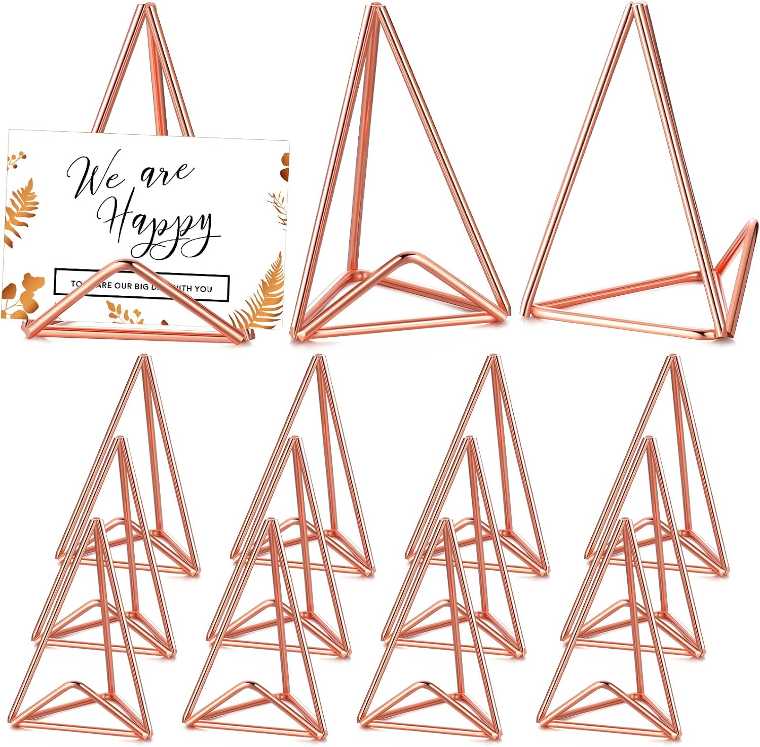 12 Pcs Place Card Holder Geometric Triangle Table Number Holder Wedding