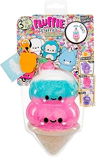 Fluffie Stuffiez Double Scoop Ice Cream Small Collectible Feature Plush, Surprise Reveal Unboxing with Huggable ASMR Fidget DIY Fur Pulling, Ultra Soft Fluff
