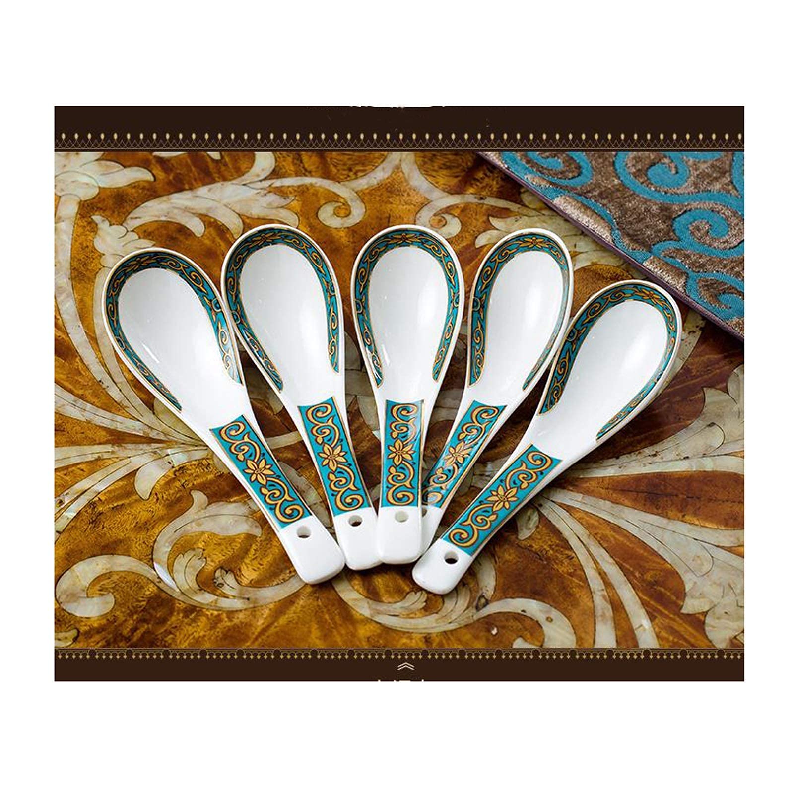 Cuillère en porcelaine de Chine au design créatif pour soupe et riz