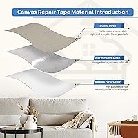 Vista 131 de KING MOUNTAIN Parche de reparación de lona de 9 x 11 pulgadas, 2 piezas, parche de tela impermeable autoadhesivo para sofás, tiendas de campaña