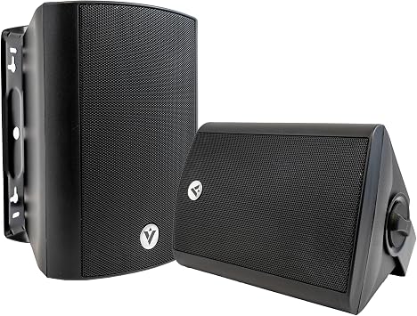 VOYZ 5.25" Black Wall Speakers | 70V/100V Indoor & Outdoor Architectural Speakers | 2-Way Passive Loudspeakers | Water-Resistant | Full-Range Dynamic Sound | Wall-Mounted Set