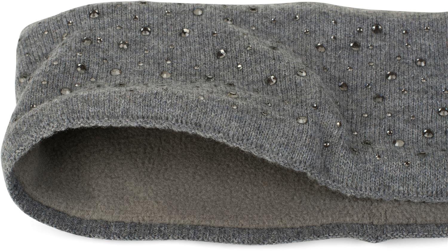 styleBREAKER Women's Headband with Rhinestones and Soft Fleece Lining, Fine Knit Hairband, Warm Headband 04026003, Colour:Old Rose - Image 3