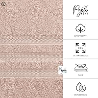 Vista 2 de Toalla de baño extra grande – Toalla de baño ultra grande – 100% algodón – 40 x 90 pulgadas – Color rubor