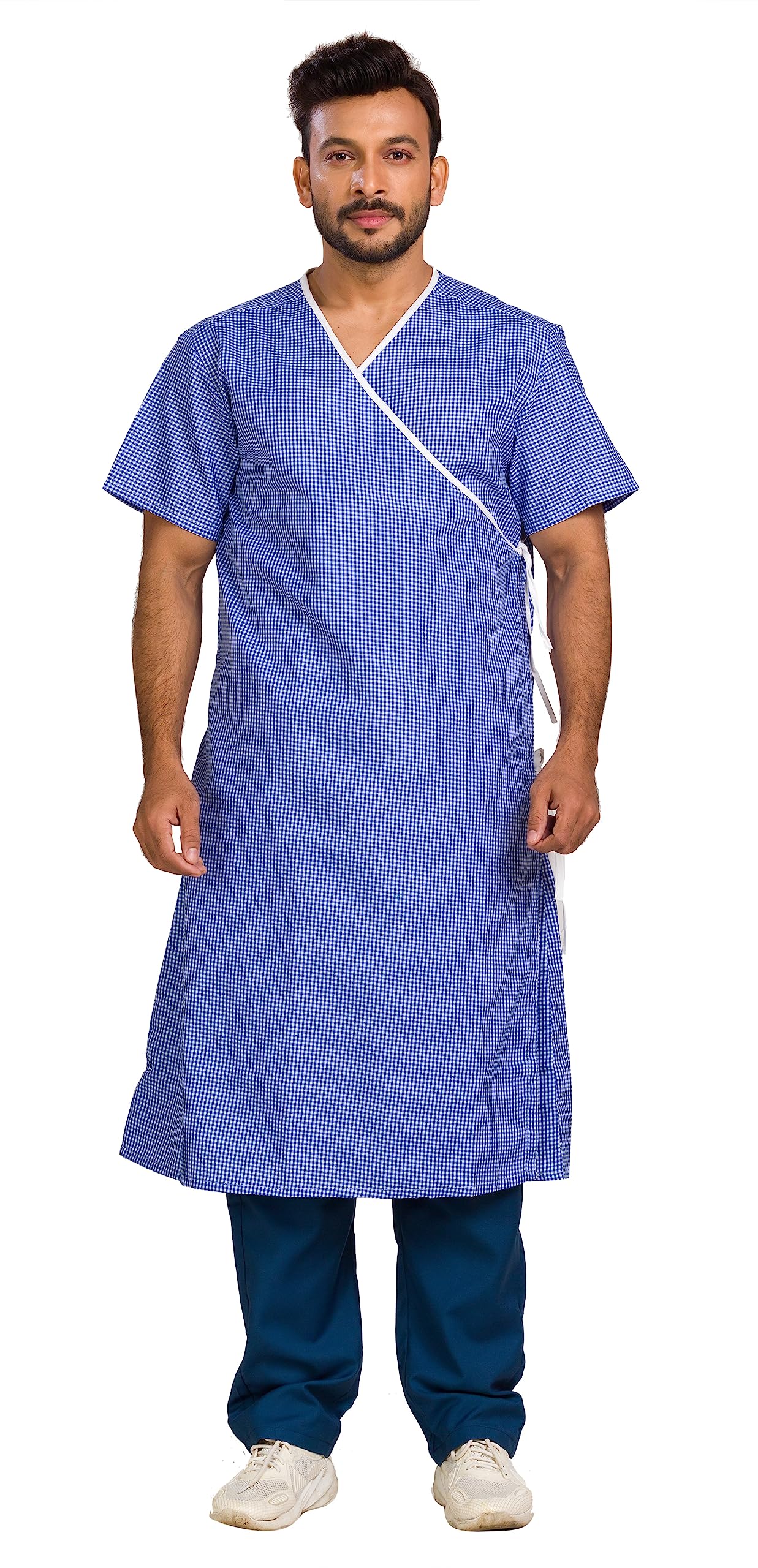 See full amazon price history chart for HOSPRIQS Unisex Reusable Poly Cotton Patient Gown- Front Open Overlap Tie-Type-Checks- (House Coat Type) Ideal for Patients (XX-Large, Sky Blue) HOSPRIQS Unisex Reusable Poly Cotton Patient Gown- Front Open Overlap Tie-Type-Checks- (House Coat Type) Ideal for Patients (XX-Large, Sky Blue) (B0C8TKT1MB) Amazon Price History, Amazon Price Tracker