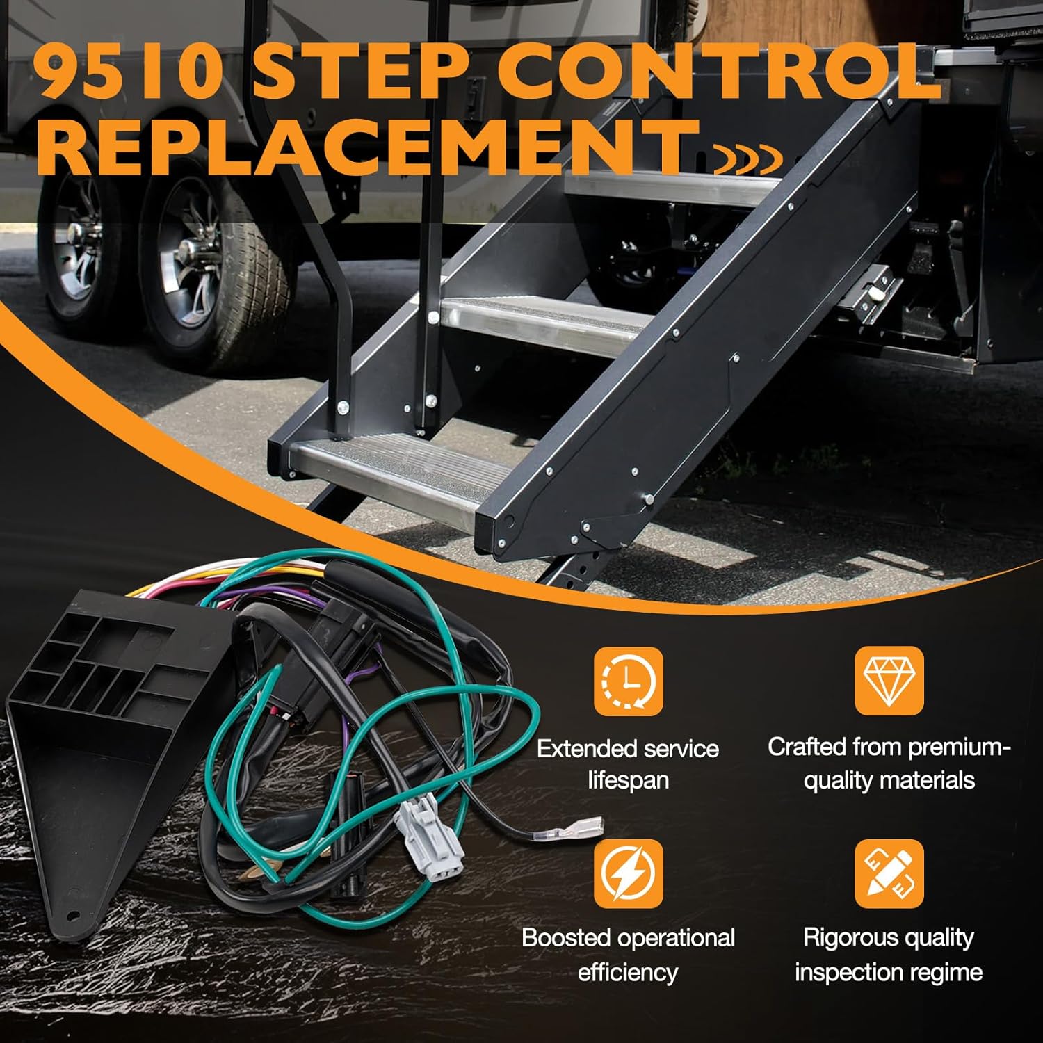 HQPASFY 909510000 RV Step Controller Compatible with Lippert Kwikee Electric Steps Series, RV Step Control Unit Controller Assembly Fit for RV and Travel Trailers IMGL/9510 Step Control