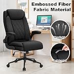 ralex-chair Big and Tall Fabric Office Chair -500 lb Heavy Duty Office Chair for Big Man, High Back Executive Office Desk Chair with 120° Tilt Rock,Executive Computer Desk Chair with Flip Up Arm