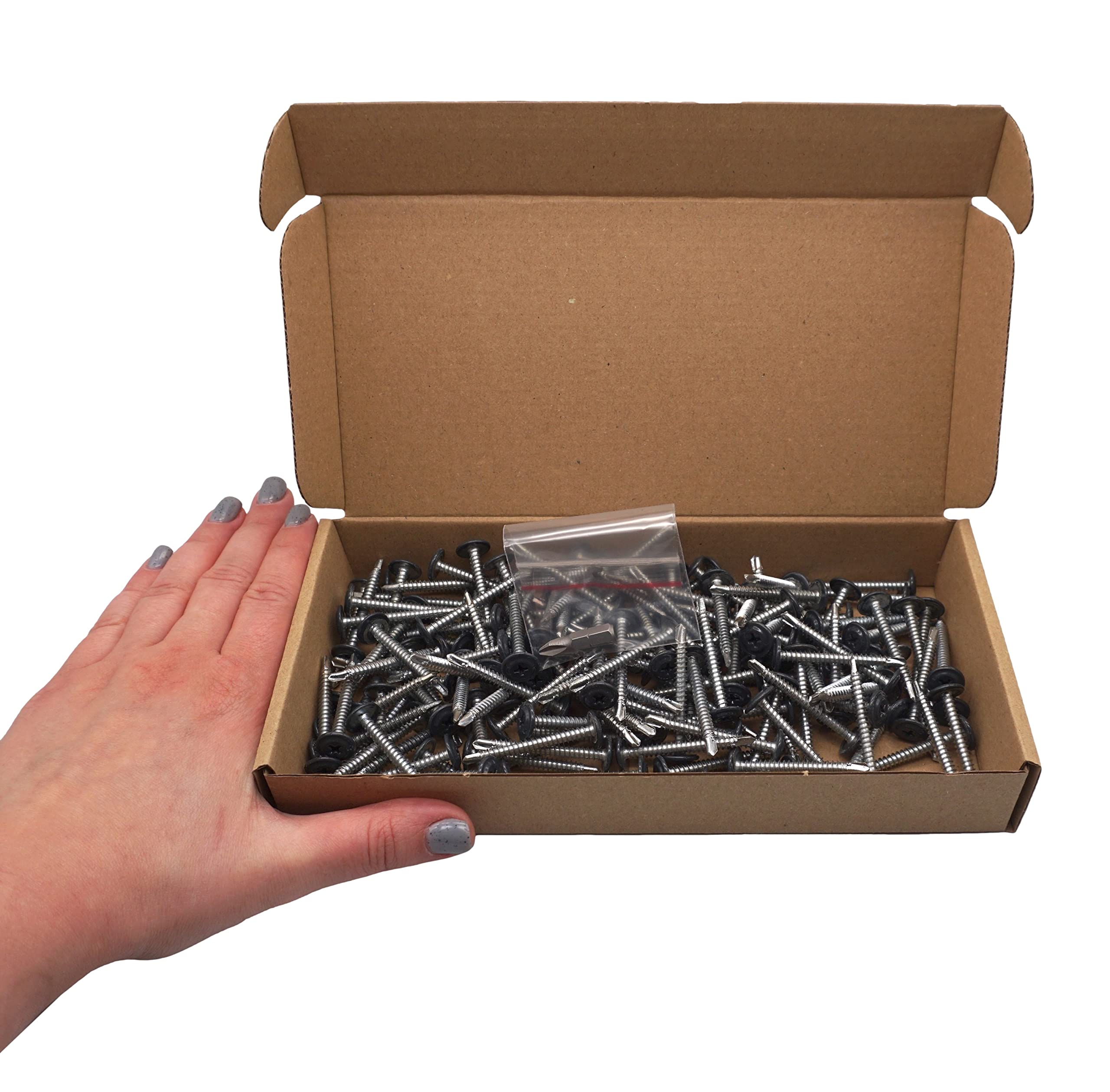 SKIR'CO (150 pièces) Vis Autoperceuses Peintes 4,2 x 40 mm, Vis Tôle, Tête Bombée Modifiée PH (Gris Anthracite RAL 7016)