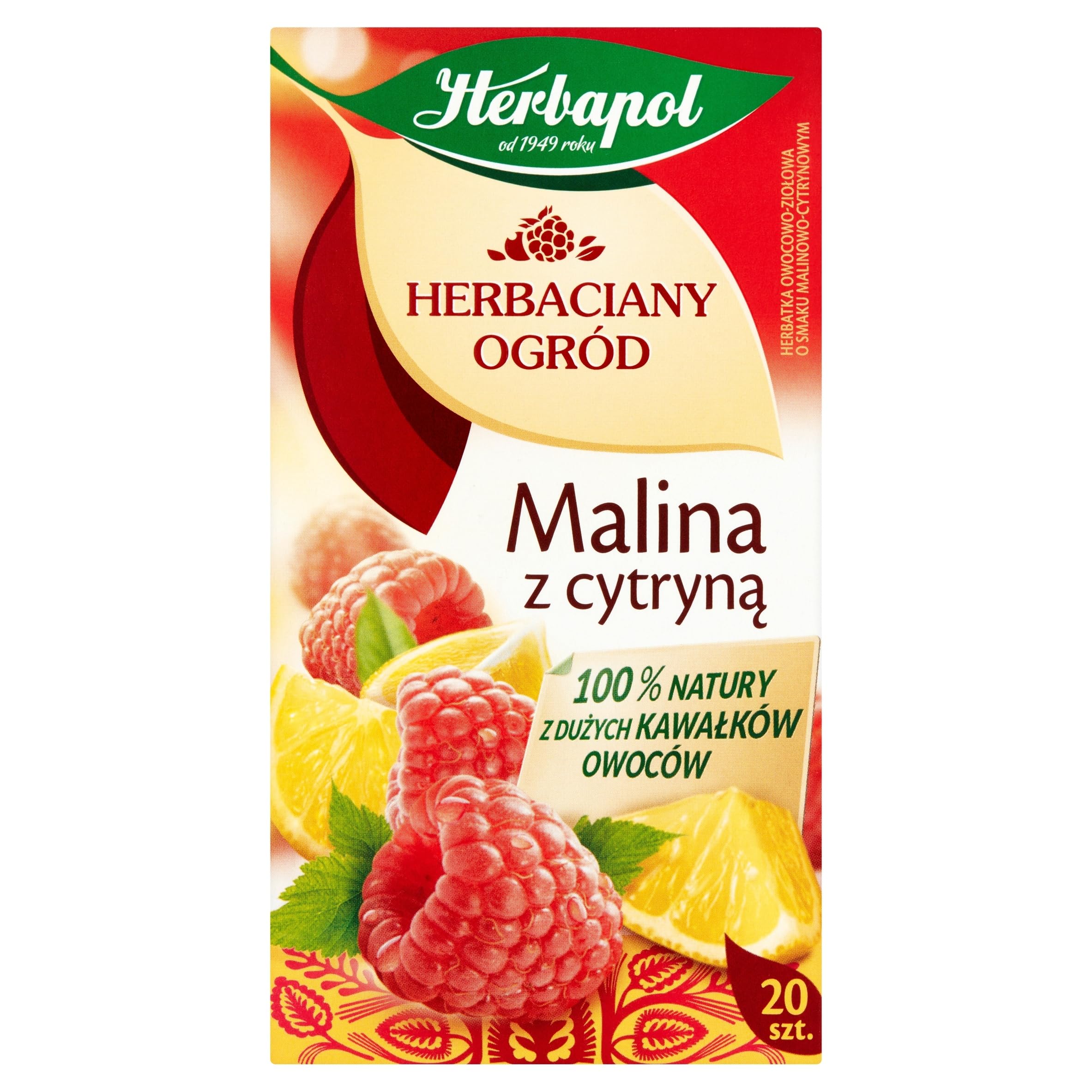 Herbapol Früchtetee Tee-Garten Himbeere mit Zitrone 54 g