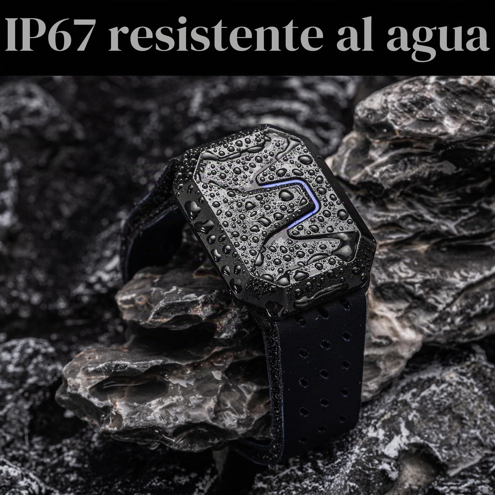 ROCKBROS Monitor de Frecuencia Cardíaca con Bluetooth y Ant+ IP67, Banda de Brazo Deportiva con Indicador LED y Carga Magnética, Sensor Preciso para Ciclismo, Running y Entrenamiento