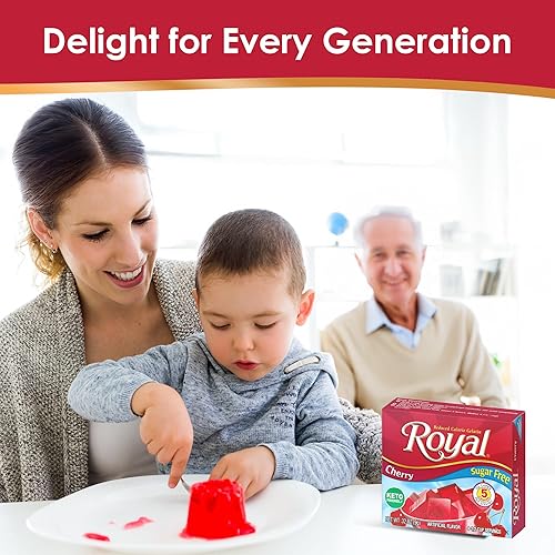Miniatura 7 de Royal Gelatin Sugar Free Variety Pack of 12-3 Boxes Each - Strawberry, Lime, Orange and Cherry - Make Low Carb Fat Free Gelatin Desserts - Keto Food
