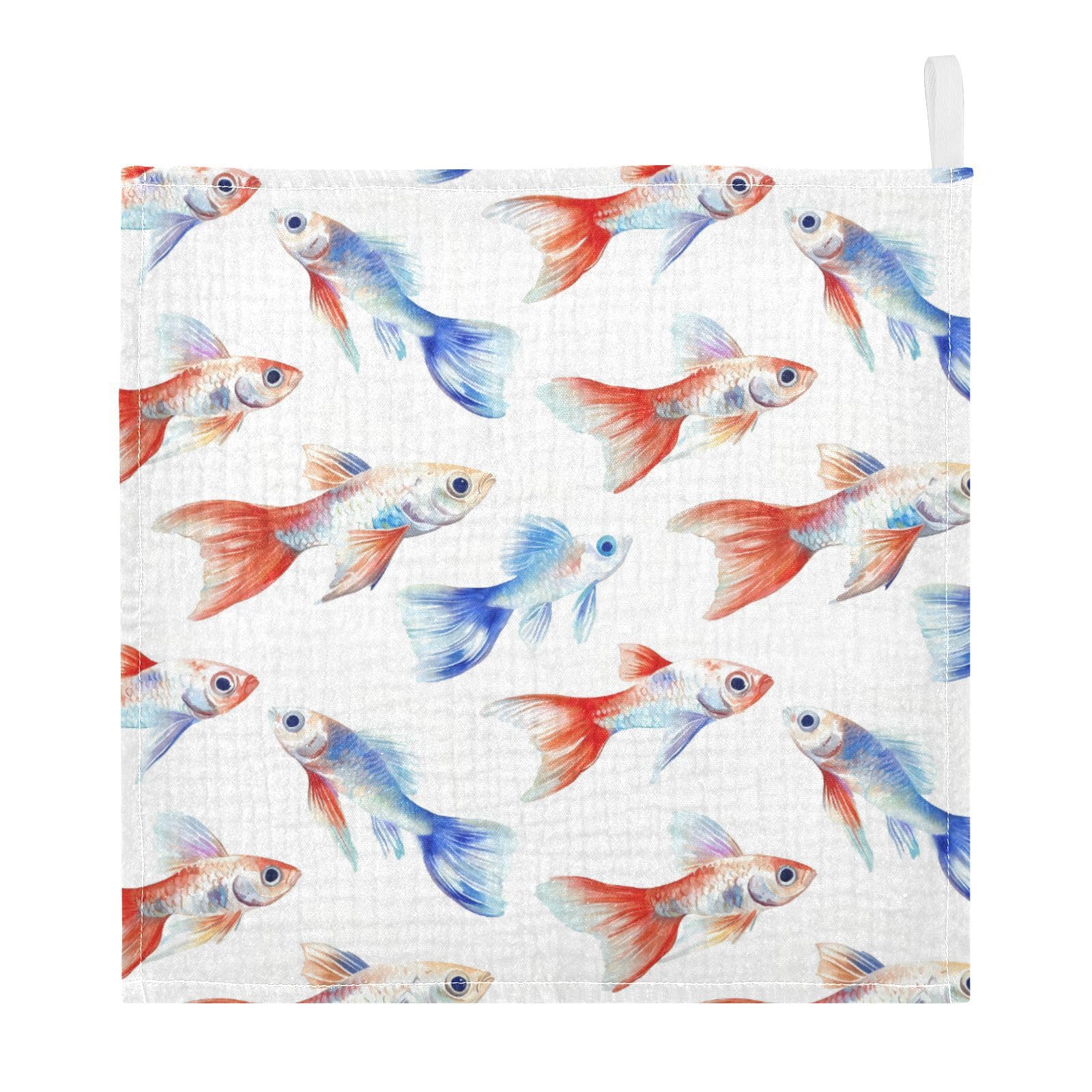 vvfelixl Beautiful Guppy Baby Burp Cloths Baby Muslin Washcloths for Boys Girls Cotton Babys Face Towel for Newborn Infants Soft and Absorbent 11.8 X 11.8 in, 5 Pack