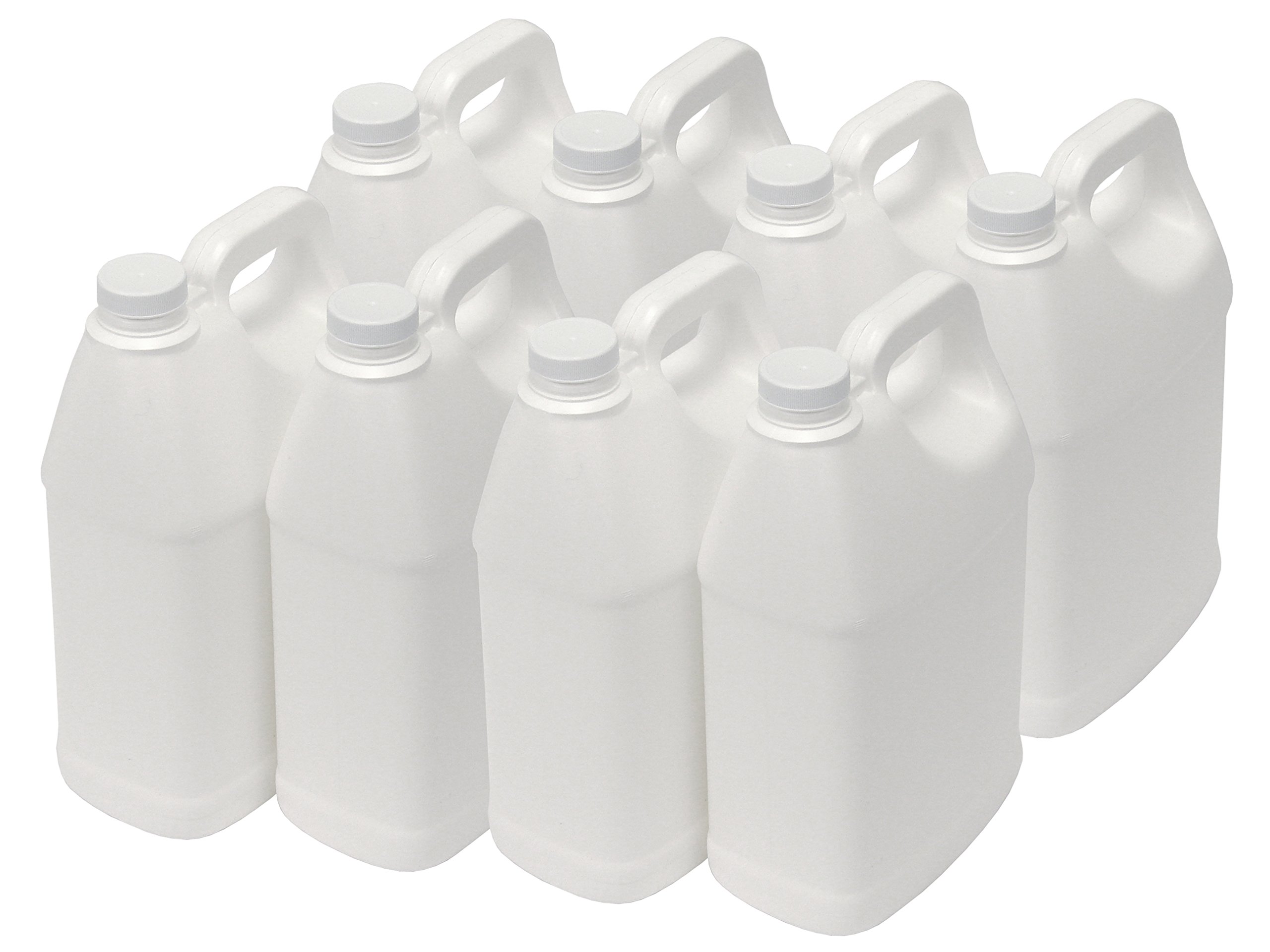 1 Gallon White light-weight Plastic F-Style Jug, Pack of 8