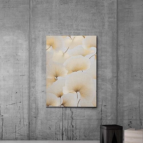 Miniatura 6 de Original Ginkgo biloba Print On Canvas, Modern Textured Gold Wall Art, Abstract Gold Leaves Print, Living room Wall Decor, Canvas Art, Arts