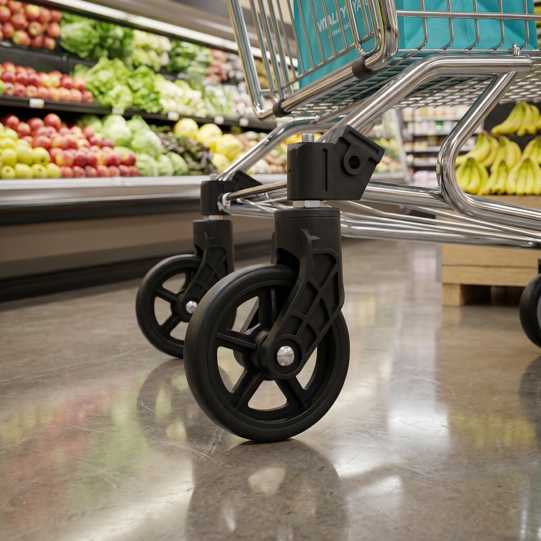 4 Piezas Rueda Rotatoria para Carrito de Compra 10x5 Pulgadas