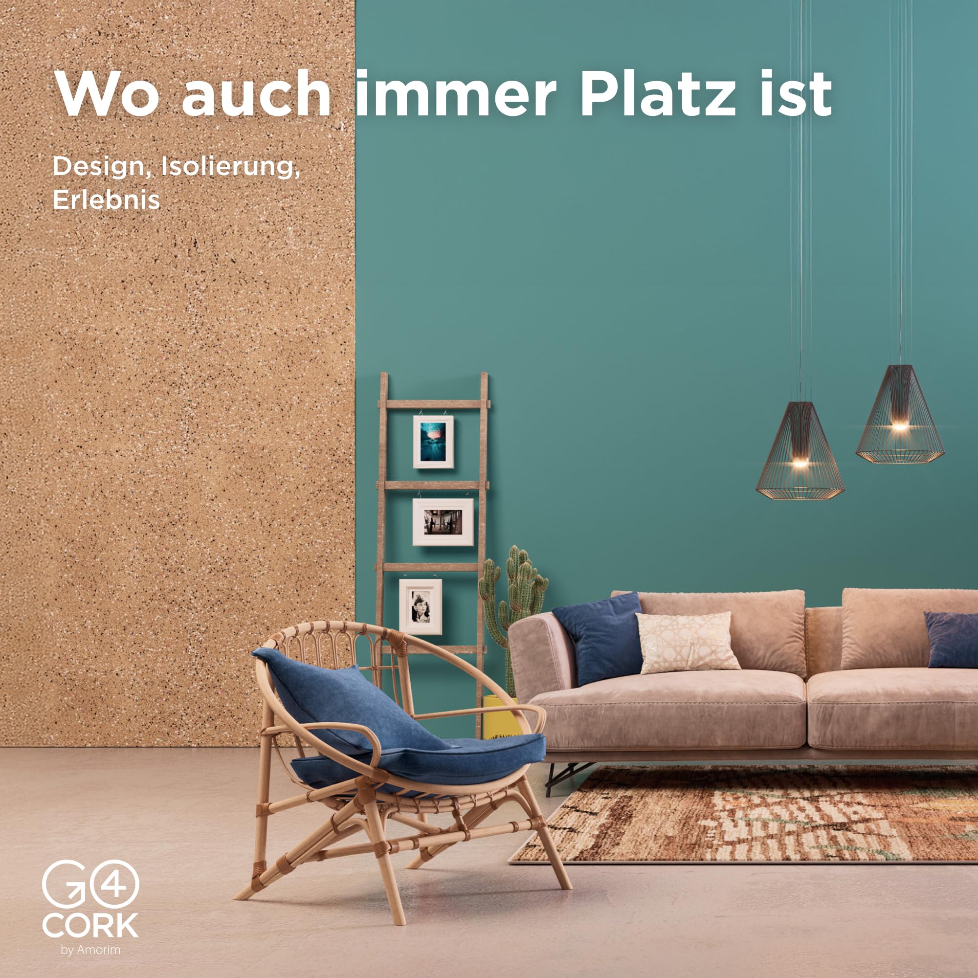 Go4Cork Extra große Korkrolle - 50 cm x 8 m | Doppelseitige Premium Öko- Kork Rolle | Vielseitig einsetzbar für Basteln & Zuhause, Klassenzimmer & Büro Deko | Rutschfest und leicht verwendbar